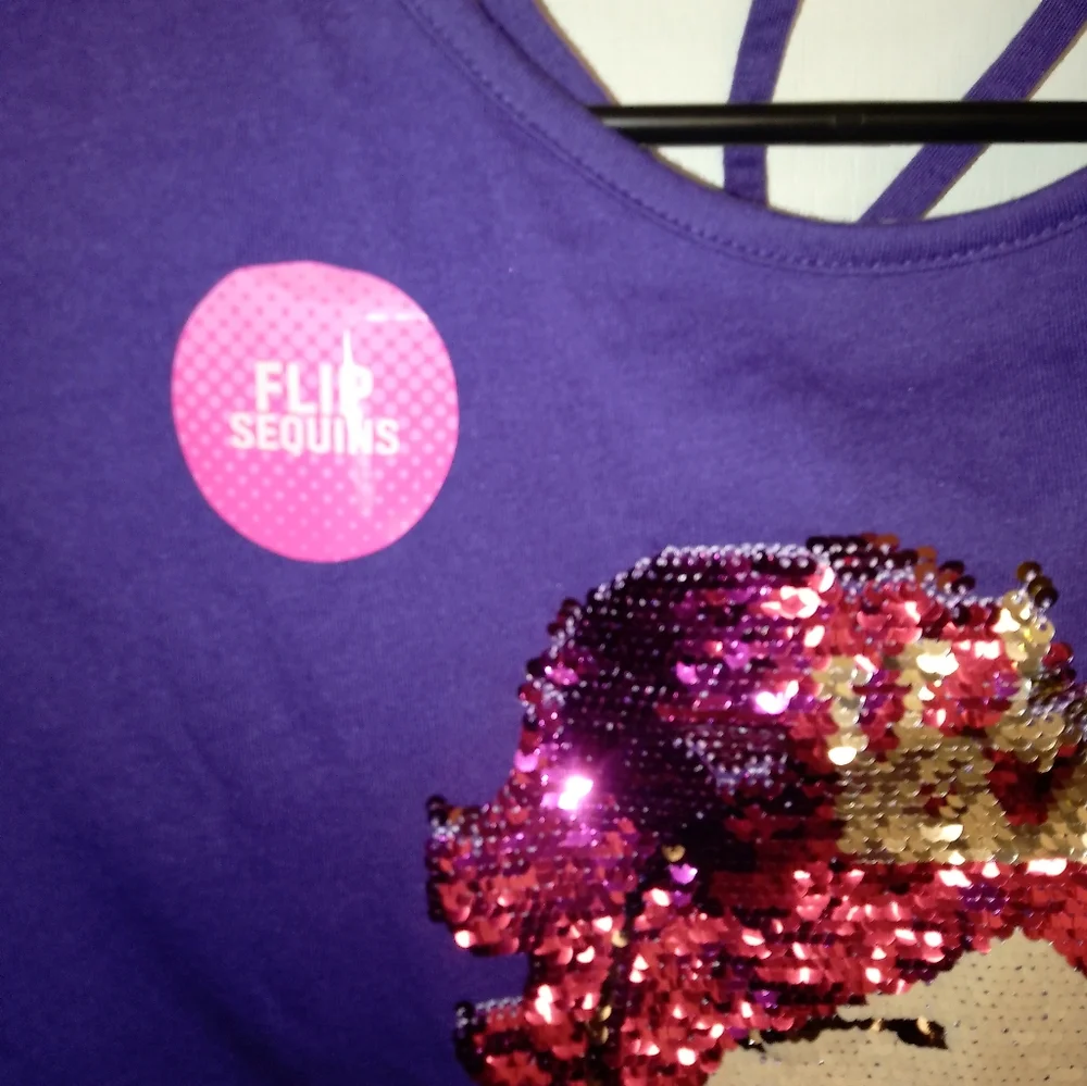 NWT/Brand: place / size : XXL 16/kids purple tshirts with flip sequin de…